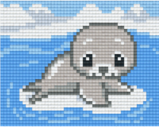Baby Seal  1 [One] Baseplate Pixelhobby Mini-mosaic Art Kit